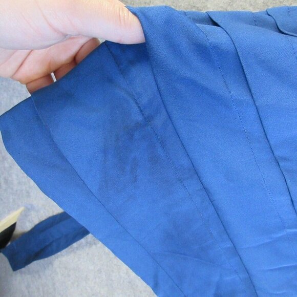 Diane Von Furstenberg Front Tie Overlapping Silk Mini Dress Ruched 8 Blue 278 - Picture 12 of 14